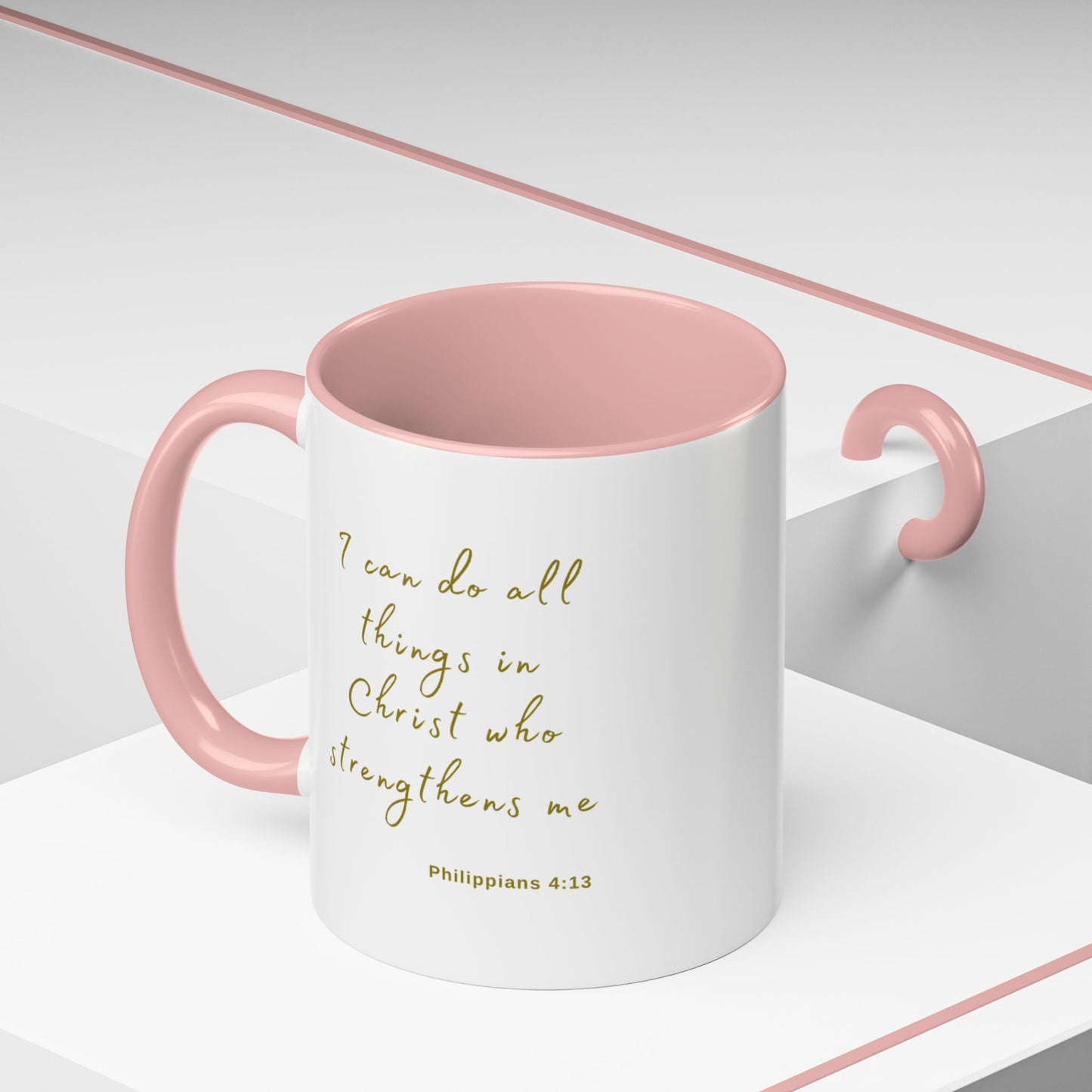 "I can do all things in Christ who strengthens me - Philippians 4:13" Coffee Mug For Her Gold