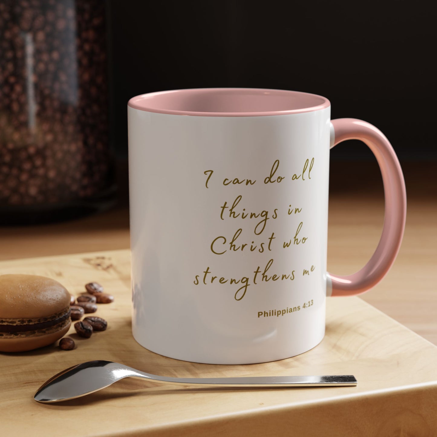 "I can do all things in Christ who strengthens me - Philippians 4:13" Coffee Mug For Her Gold