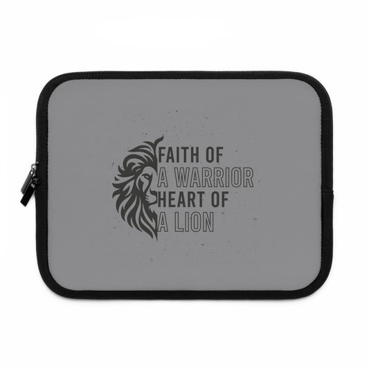 Faith of a Warrior Heart of a Lion Laptop Sleeve