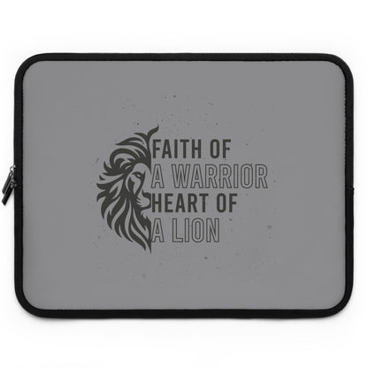 Faith of a Warrior Heart of a Lion Laptop Sleeve