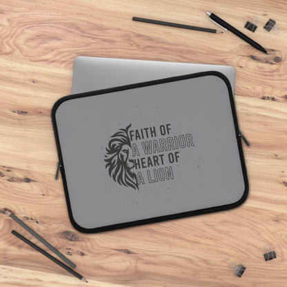 Faith of a Warrior Heart of a Lion Laptop Sleeve