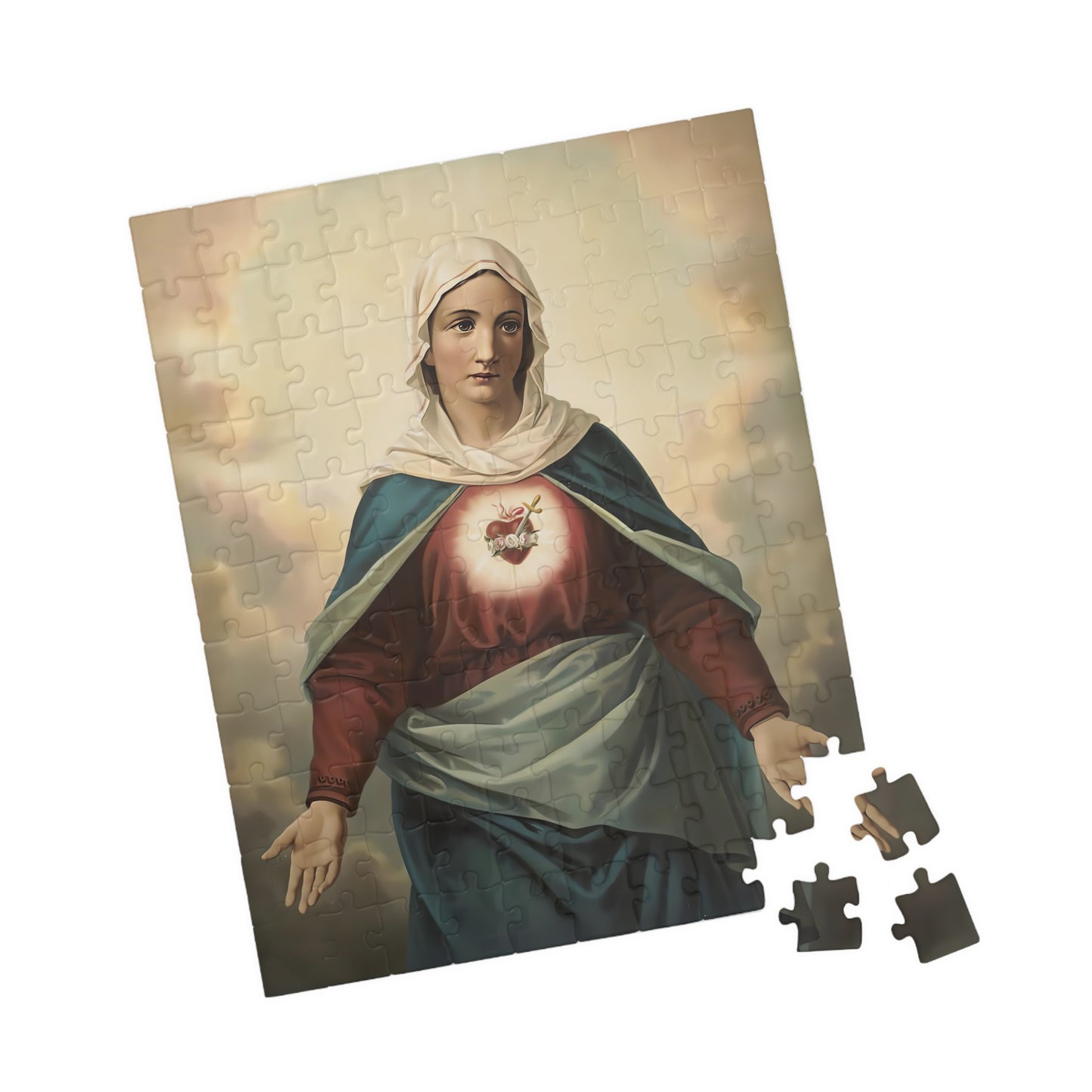 Sacred Heart of Mary Puzzle - A Tapestry of Devotion and Faith (110, 252, 520, 1014-piece)