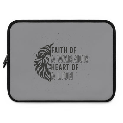 Faith of a Warrior Heart of a Lion Laptop Sleeve