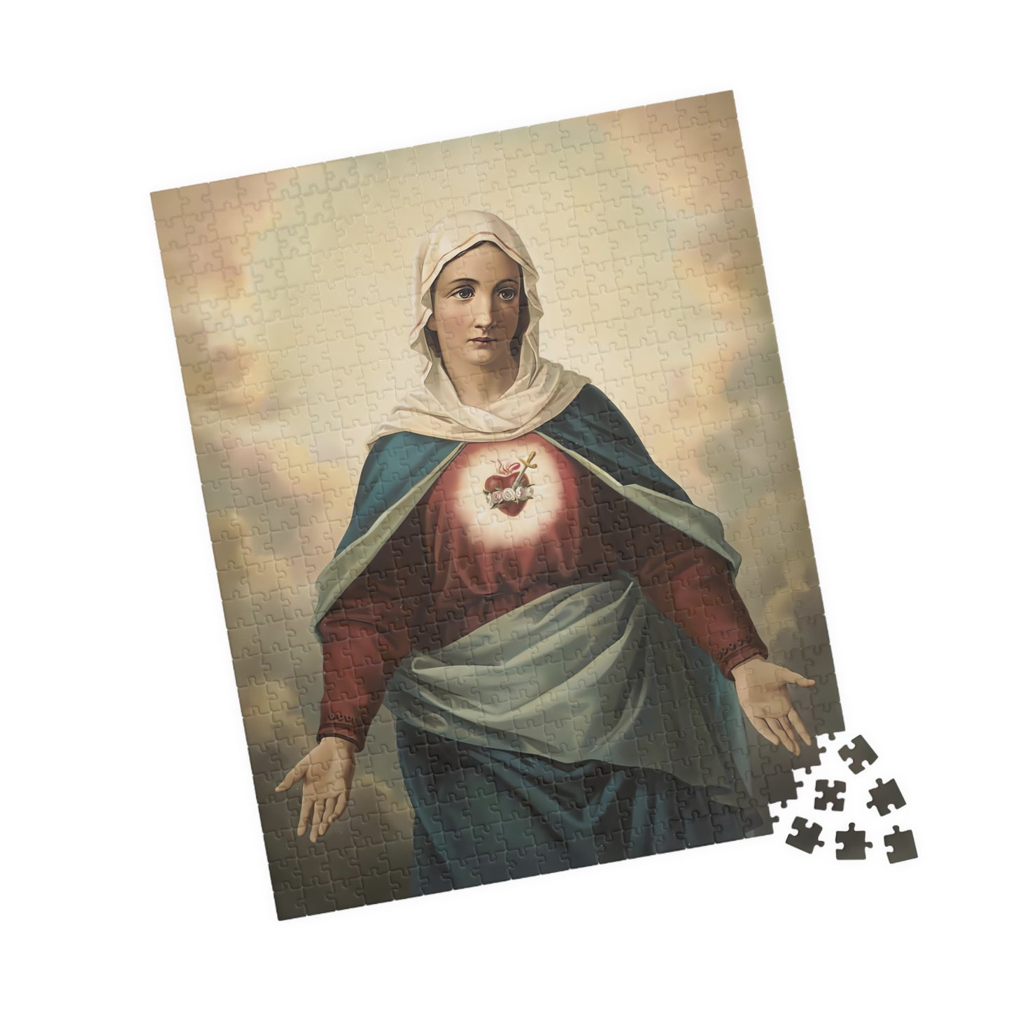 Sacred Heart of Mary Puzzle - A Tapestry of Devotion and Faith (110, 252, 520, 1014-piece)