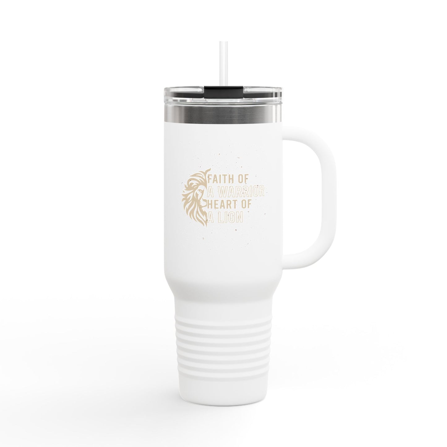 Faith of a Warrior Heart of a Lion Travel Mug