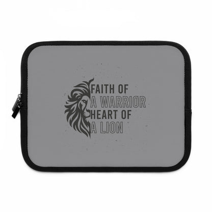 Faith of a Warrior Heart of a Lion Laptop Sleeve
