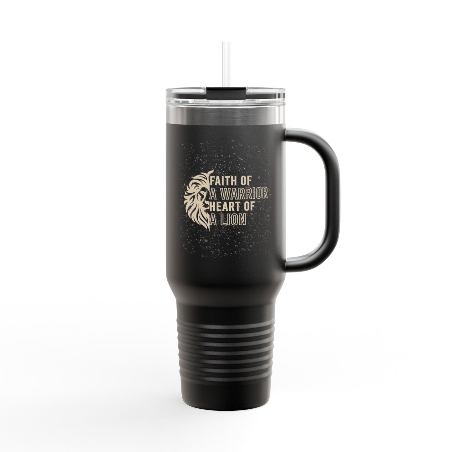Faith of a Warrior Heart of a Lion Travel Mug