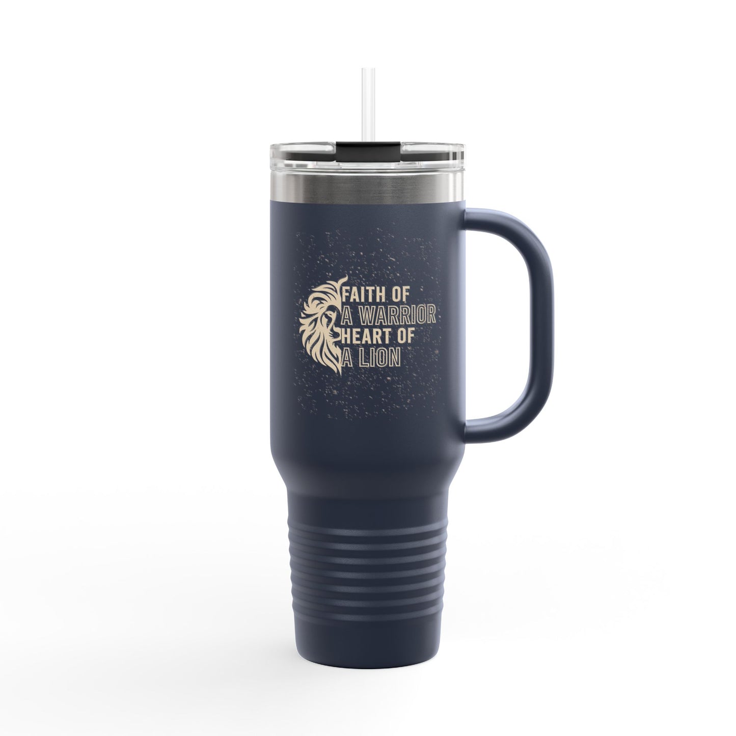 Faith of a Warrior Heart of a Lion Travel Mug