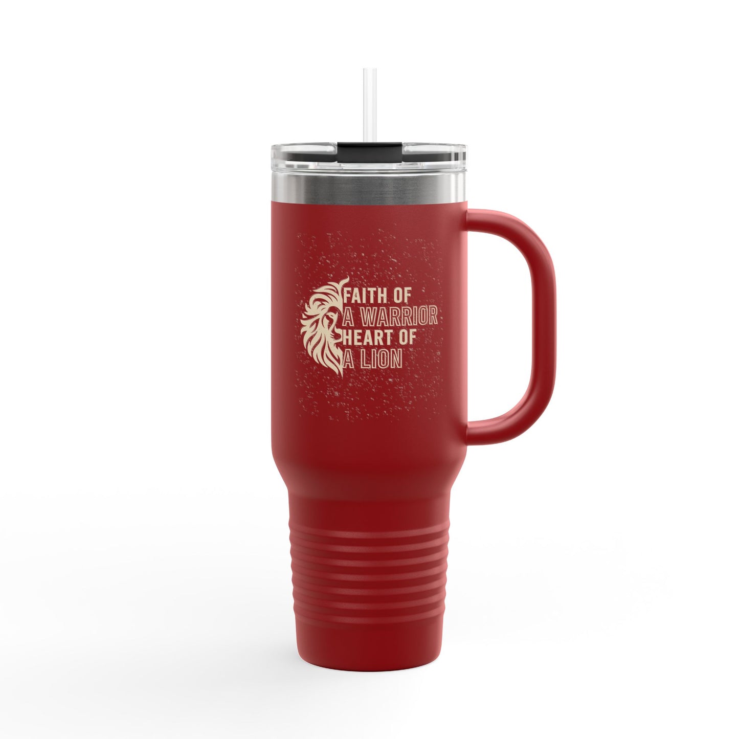 Faith of a Warrior Heart of a Lion Travel Mug