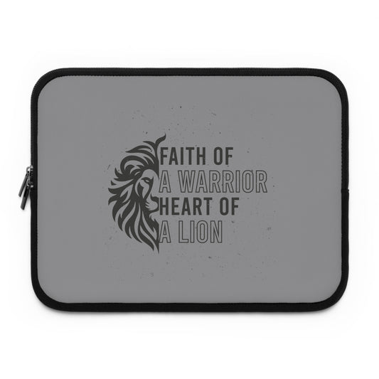 Faith of a Warrior Heart of a Lion Laptop Sleeve