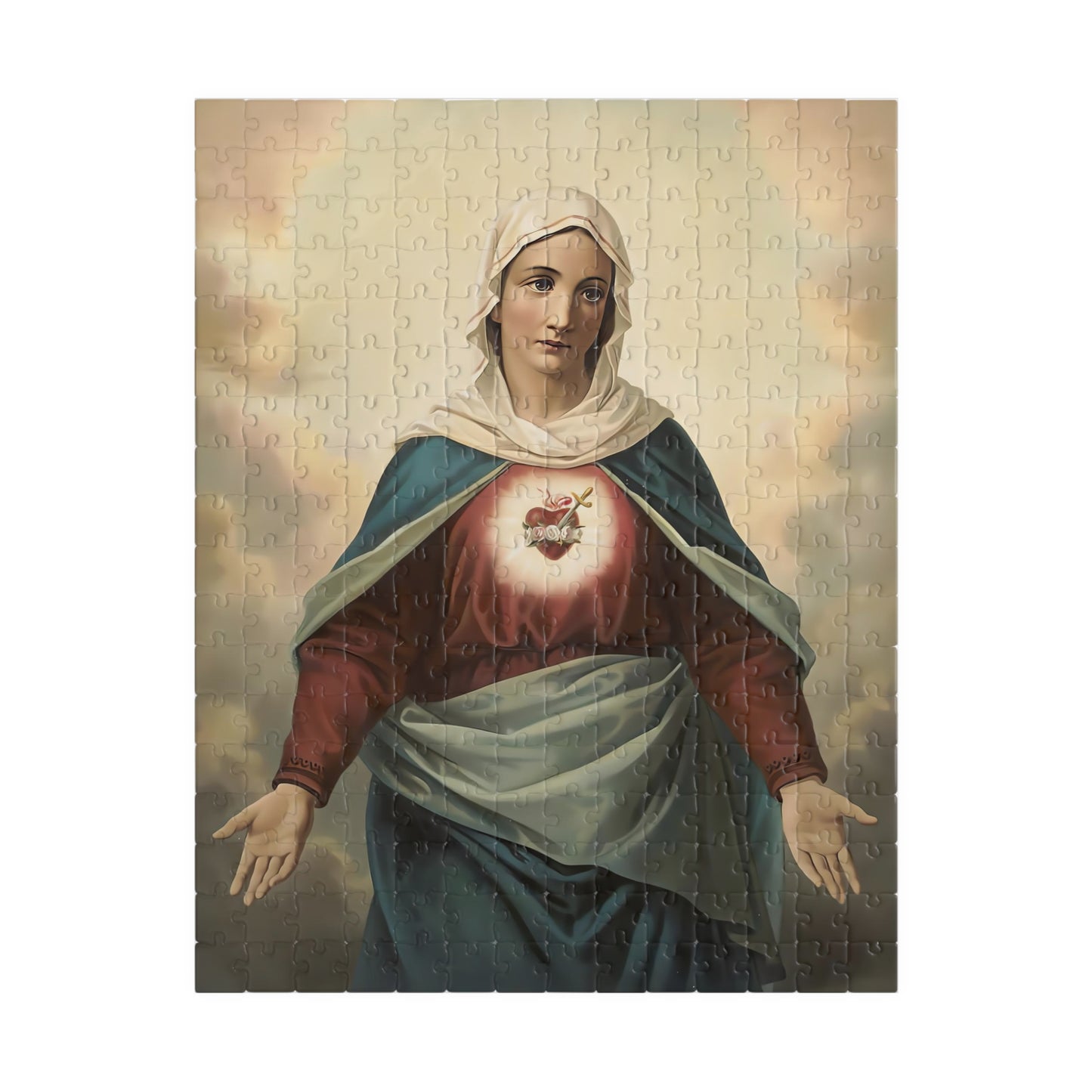 Sacred Heart of Mary Puzzle - A Tapestry of Devotion and Faith (110, 252, 520, 1014-piece)