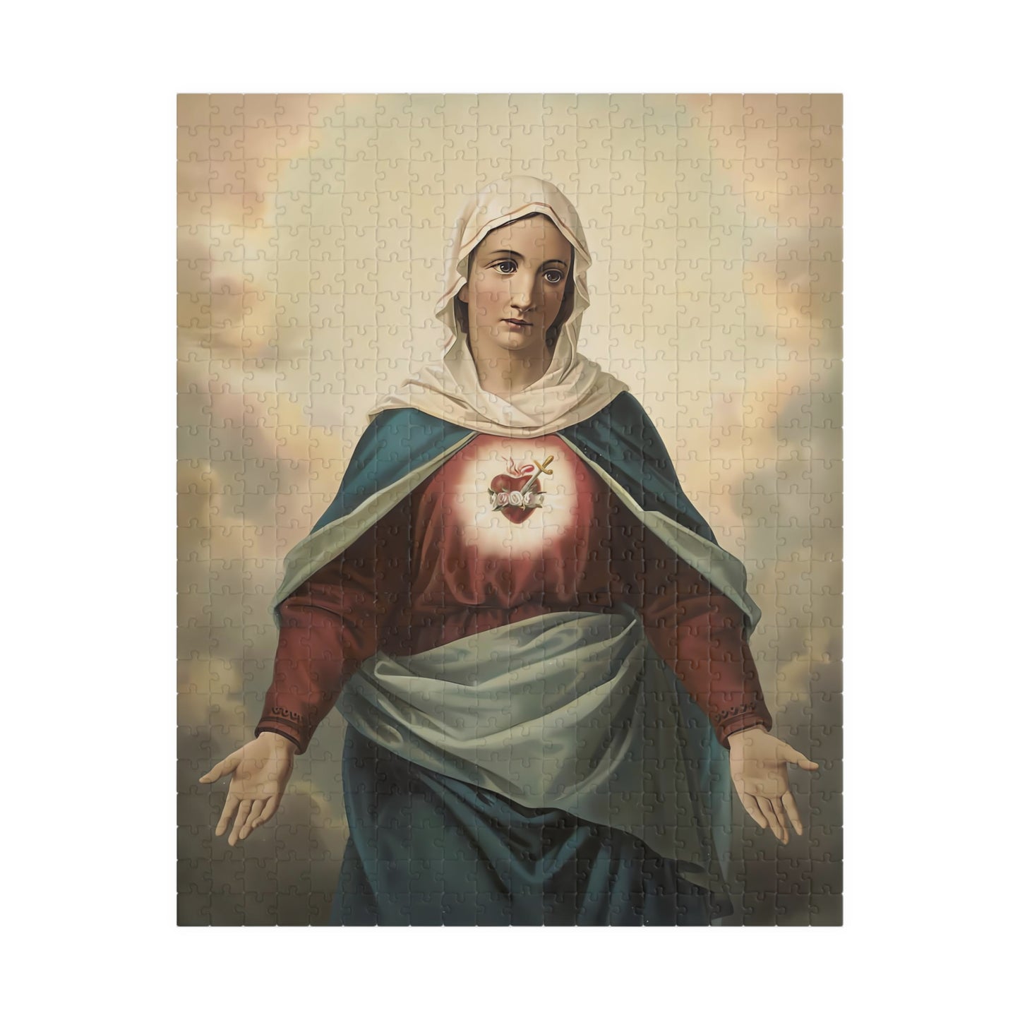 Sacred Heart of Mary Puzzle - A Tapestry of Devotion and Faith (110, 252, 520, 1014-piece)