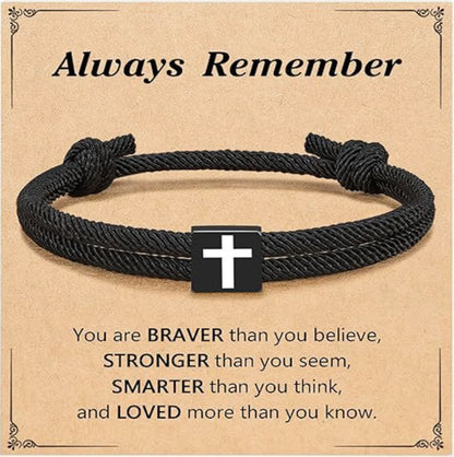 Milan Rope Braided Cross Bracelet